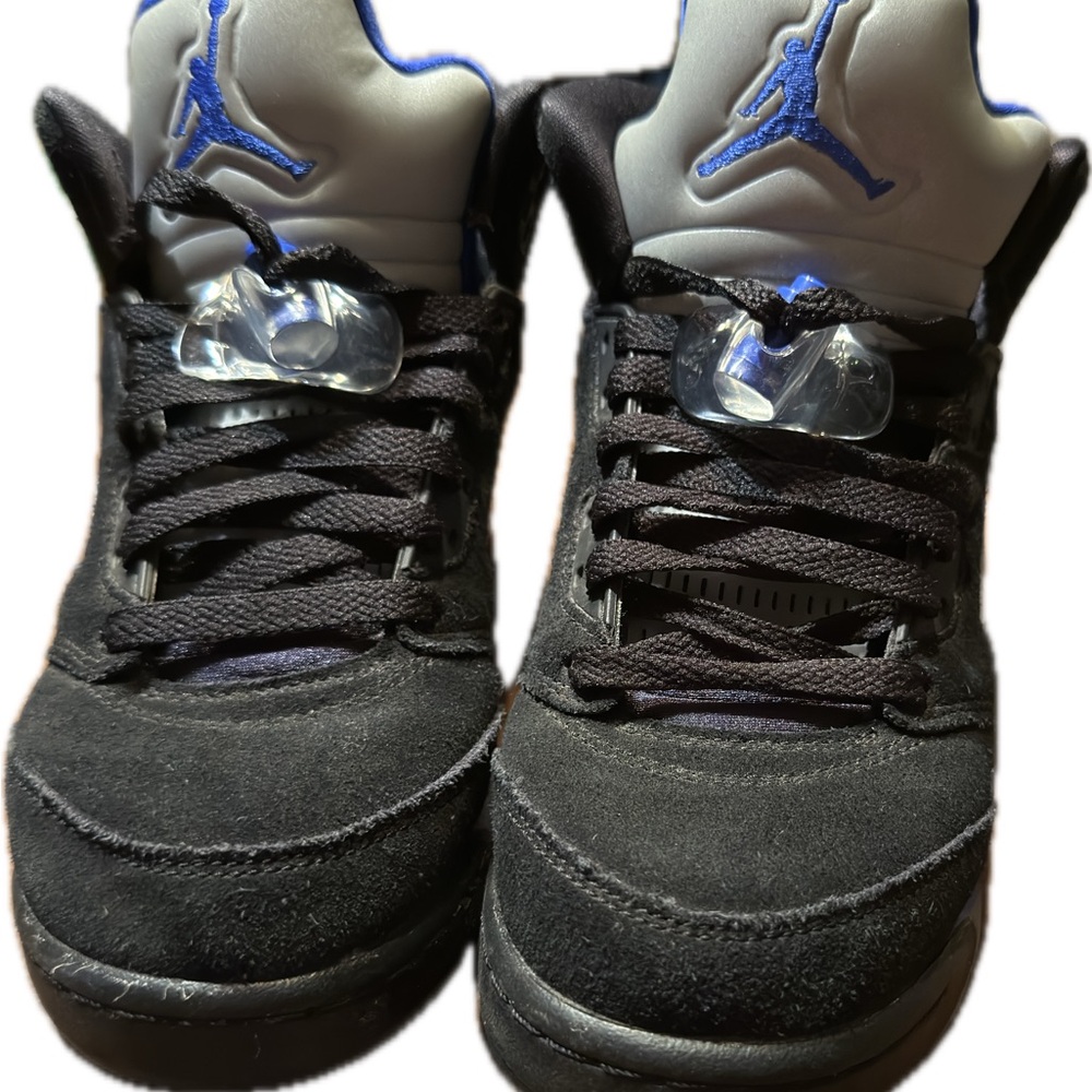 Jordan Retro Black and Blue Sneakers - Picture 2 of 5